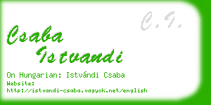 csaba istvandi business card